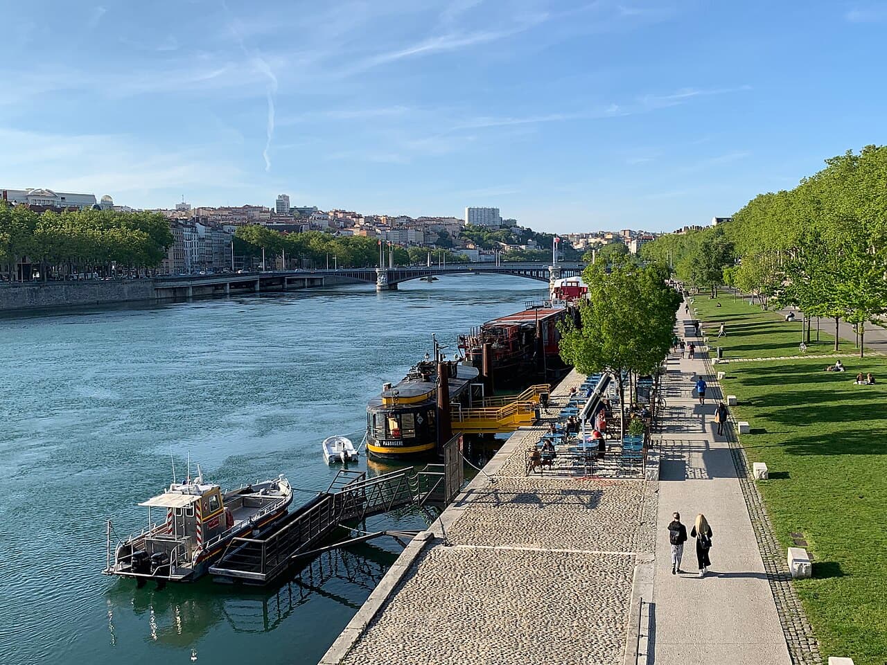 The Rhône and its riverbanks in Lyon